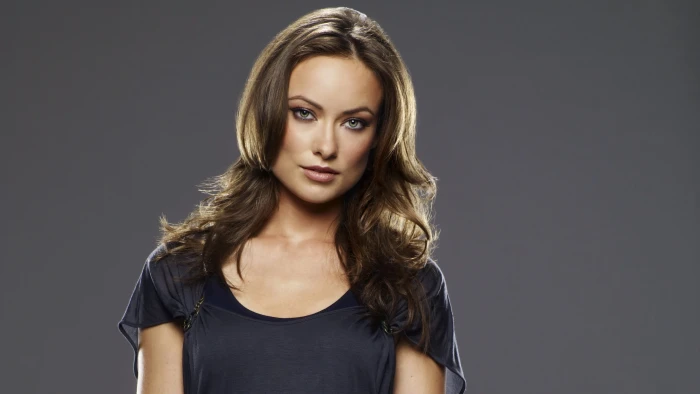 women's black shirt face Olivia Wilde looking at viewer actress 2k