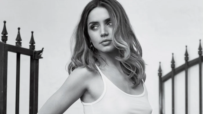 women monochrome Ana de Armas actress Cuba cuban portrait