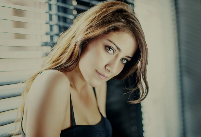 women's black spaghetti strap top Hazal Kaya brunette actress 2k 4k 5k