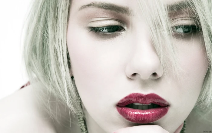 women Scarlett Johansson face portrait celebrity actress