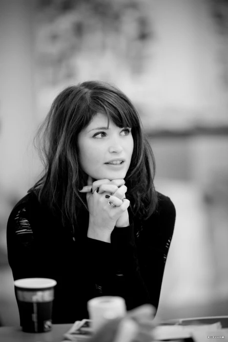 women's black top Gemma Arterton actress monochrome celebrity