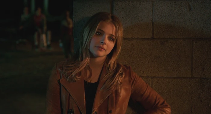 women's brown leather jacket Chlo Grace Moretz jackets