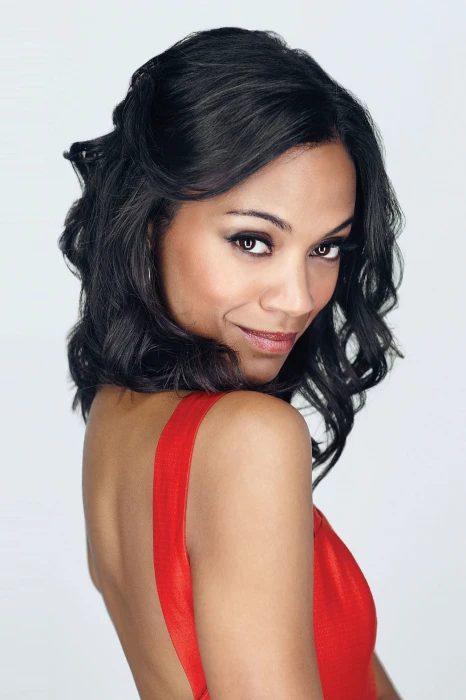 Zoe Saldana red dress actress brunette ebony women