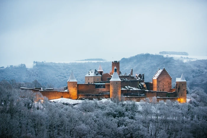 Winter Bourscheid Castle Luxembourg 2k 4k 5k