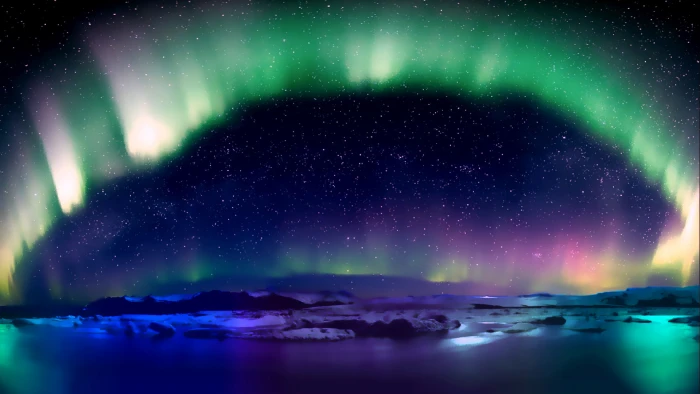 px aurora Aurora borealis Cold lake nature stars Entertainment Music HD Art 2k