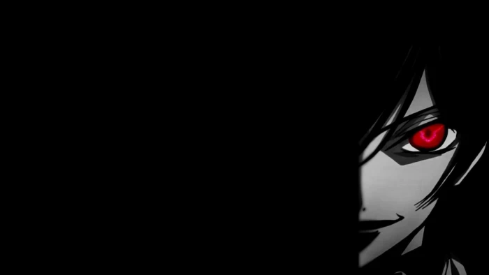 red eyed anime character on black background Code Geass Lamperouge Lelouch 2k