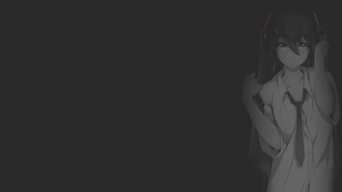 anime girls illustration fan art Vocaloid minimalism 2k