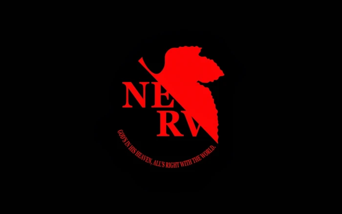 red and black Nerv logo anime Neon Genesis Evangelion minimalism 2k