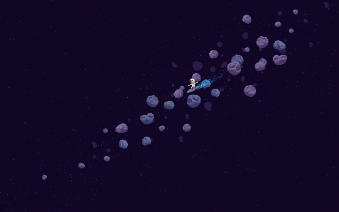 asteroids wallpaper digital art space universe pixels pixel 2k