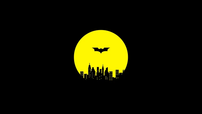 Batman logo gotham city night guardian darknight yellow 2k 4k
