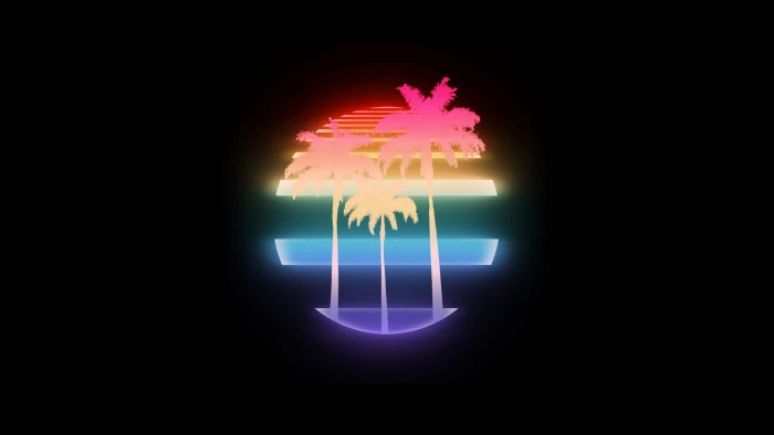 multicolored tree wallpaper VHS palm trees s New Retro Wave 2k