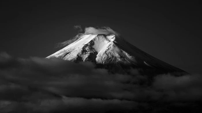 nature landscape winter snow Yamanashi Mount Fuji Japan 2k
