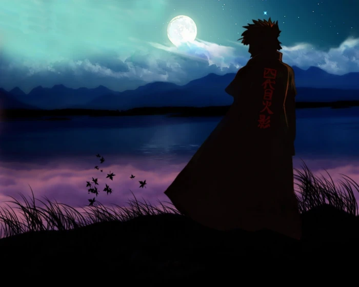 moon silhouette naruto shippuden yondaime lakes minato namikaze Anime Naruto HD Art