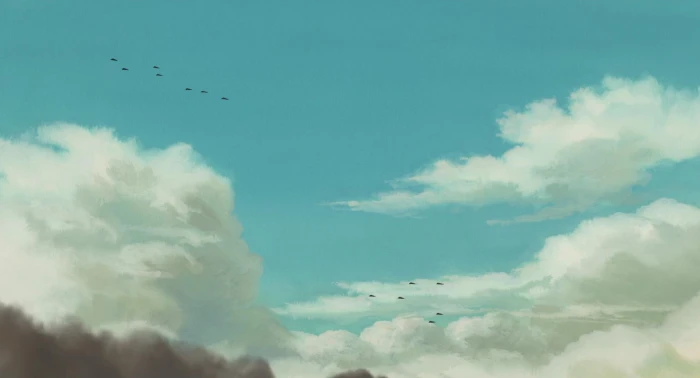 Studio Ghibli Hayao Miyazaki Anime Landscape Sky assorted birds 2k