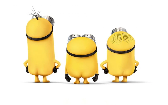 The Minions characters Despicable Me white background movies 2k