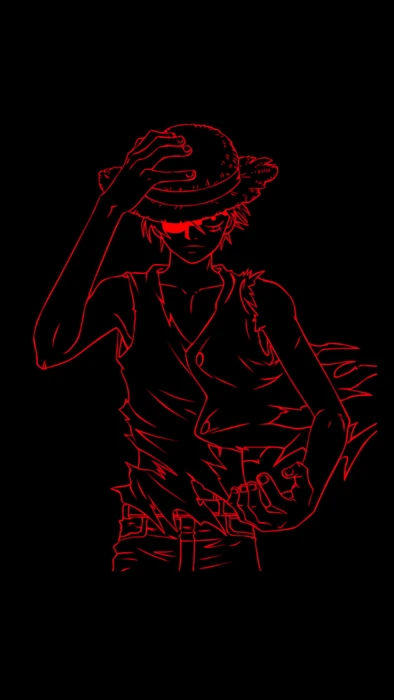 anime boys Monkey D Luffy One Piece red 97