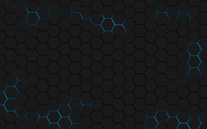 black and blue honeycomb wallpaper Abstract Hexagon Digital Art 2k