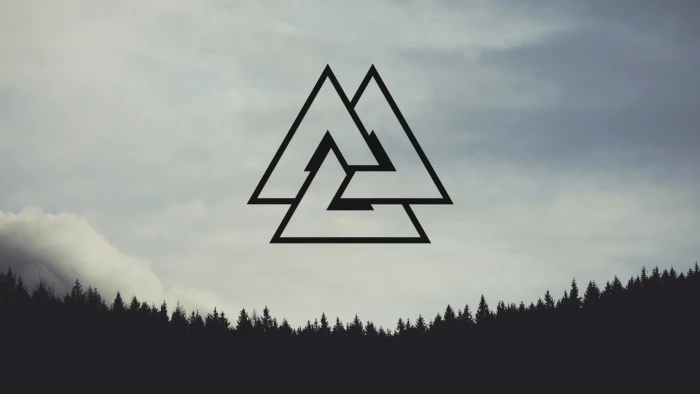 Celtic knot logo valknut Nordic nordic landscapes forest 2k