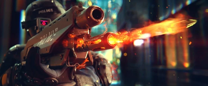 CGI gun Cyberpunk weapon video games machine 2k