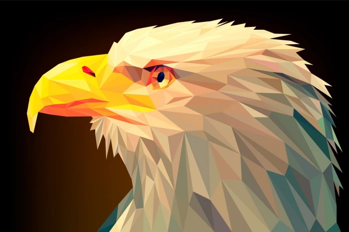 Abstract Facets Bird Digital Art Eagle Low Poly Polygon 2k
