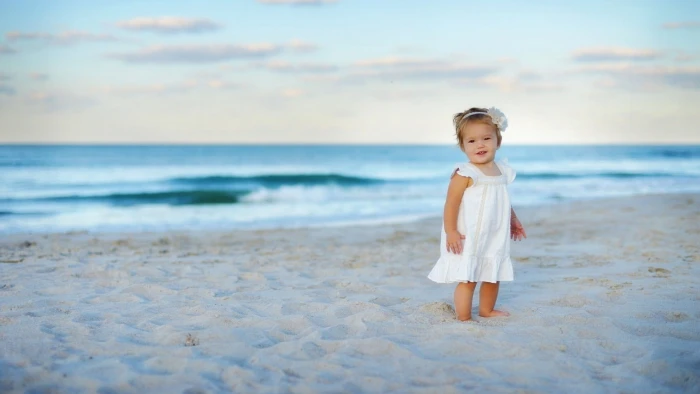 girl's white tank dress children beach little girl baby land 2k