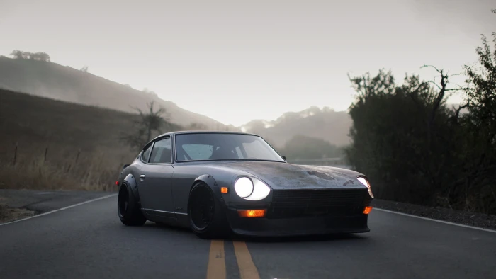 gray coupe Nissan Fairlady Z anime Datsun ZX 2k