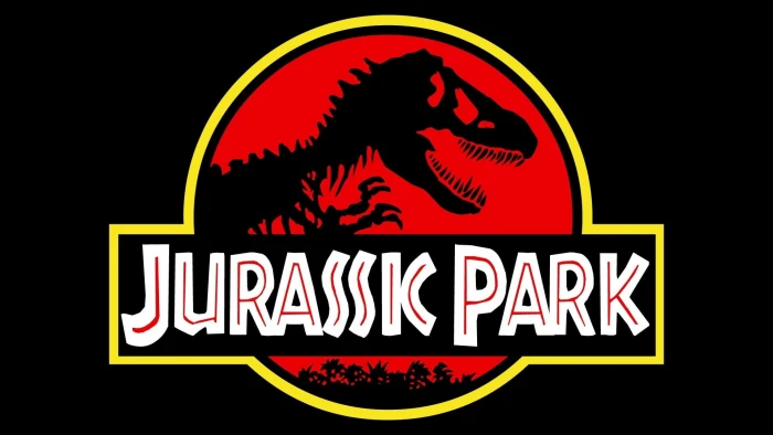 Jurassic Park logo silhouette dinosaurs movies black background 2k
