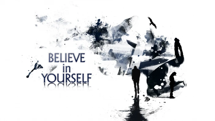 white background with yourself text overlay abstract digital art 2k