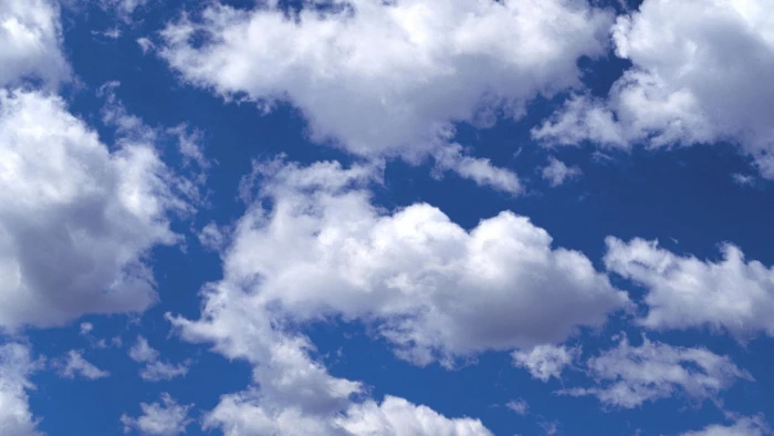 White fluffy clouds white nature 2k