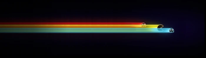 Pac Man illustration multiple display minimalism Pacman digital art 2k 4k