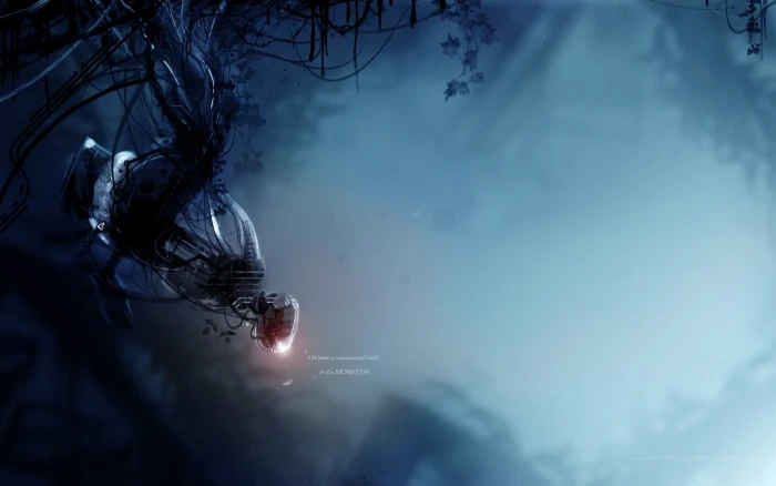robot wallpaper Portal 2 video games GLaDOS game 2k