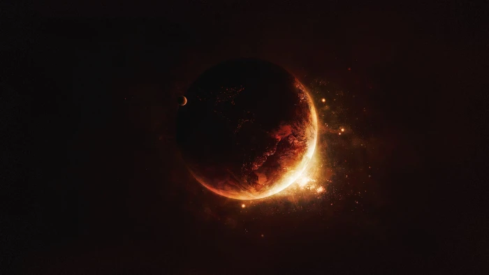 Solar Eclipse wallpaper planet Earth space art digital 2k