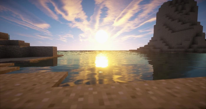 Video Game Minecraft Beach Sun Sunset 2k