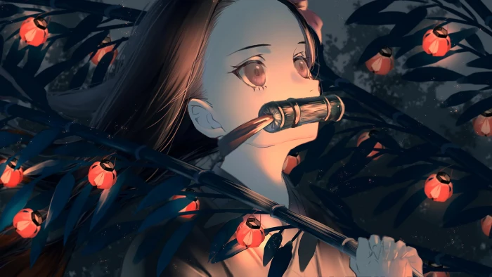 Anime Demon Slayer Kimetsu no Yaiba Bamboo Black Hair Long 2k
