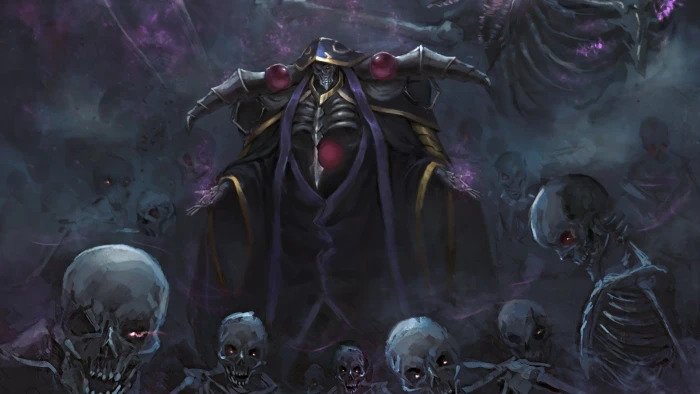 Anime Overlord Ainz Ooal Gown smoke physical structure 2k