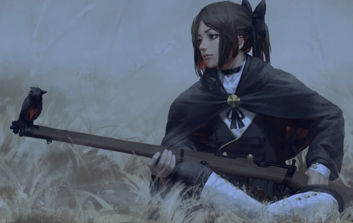 anime weapon artwork drawing fan art illustration rifles 2k