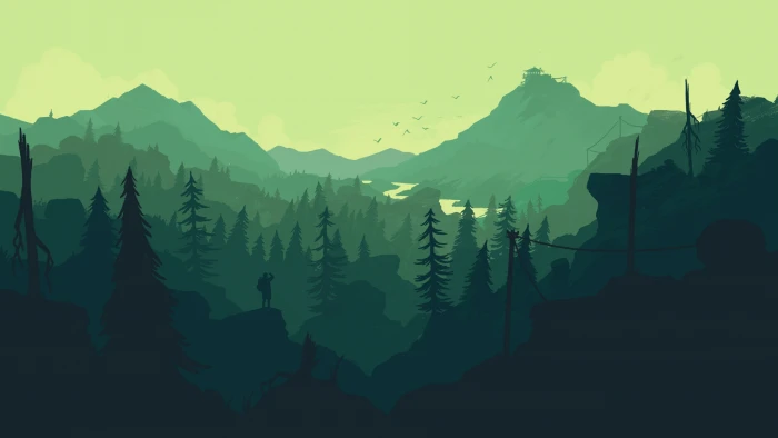 artwork digital art nature landscape river trees Firewatch 2k 4k