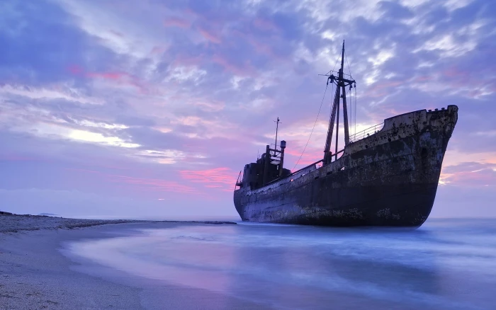 beach beached ocean rust rusty ship shipwreck 2k