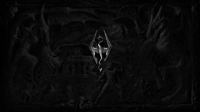 black and gray dragon logo The Elder Scrolls V Skyrim Color 2k
