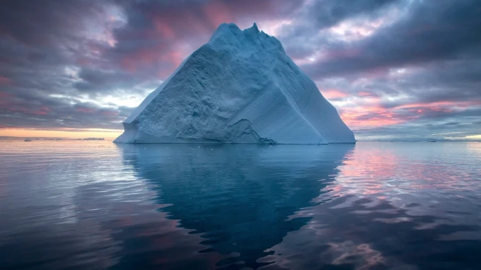 body of water nature landscape winter iceberg sea clouds 2k