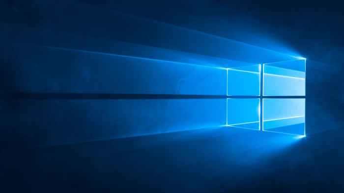 blue window with rays illustration Windows 10 Microsoft 2k 4k