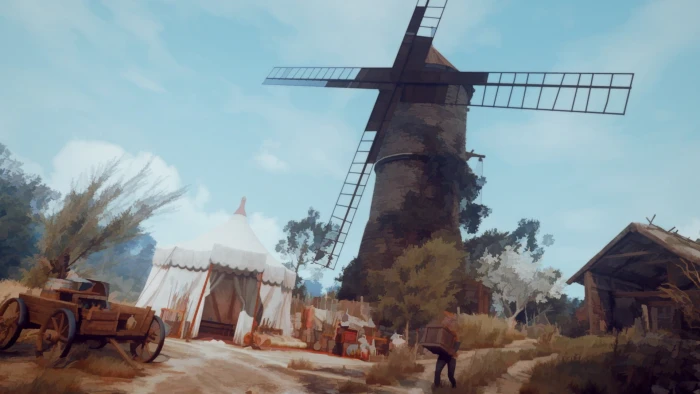 brown windmill painting The Witcher 3 Wild Hunt video games 2k