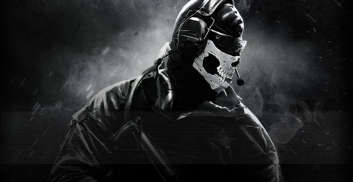 Call of Duty Ghosts digital wallpaper person wearing white skull half mask graphic wall paper 2k