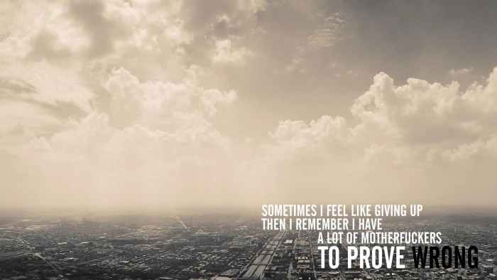 city buildings with text overlay bird's eye vie quote 2k