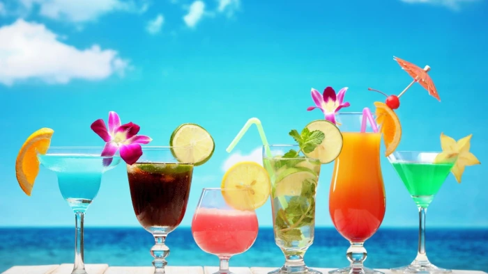 cocktails beach summer relax holiday fruits colorful 2k