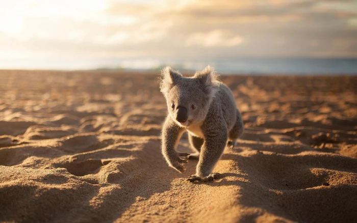 animals koalas beach sand land animal wildlife one 2k