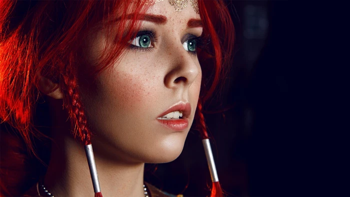 silver colored necklace women cosplay Triss Merigold The Witcher 3 Wild Hunt 2k