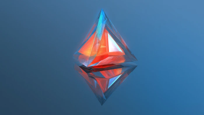 red and clear diamond ornament digital art abstract minimalism 2k