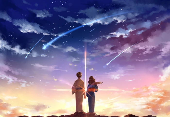shooting stars Anime Your Name Kimi No Na Wa Mitsuha Miyamizu 2k