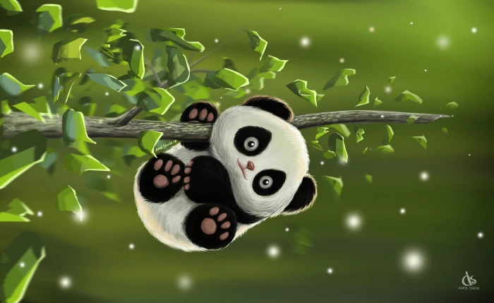the game baby art Panda Desk Amol Shede Cute 2k